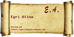 Egri Alina névjegykártya